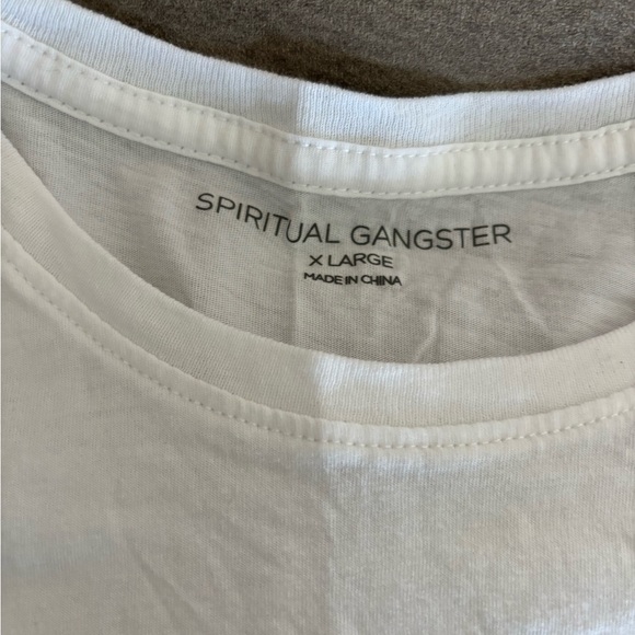Spiritual Gangster Be The Light White Graphic Tank Top - Picture 4 of 4